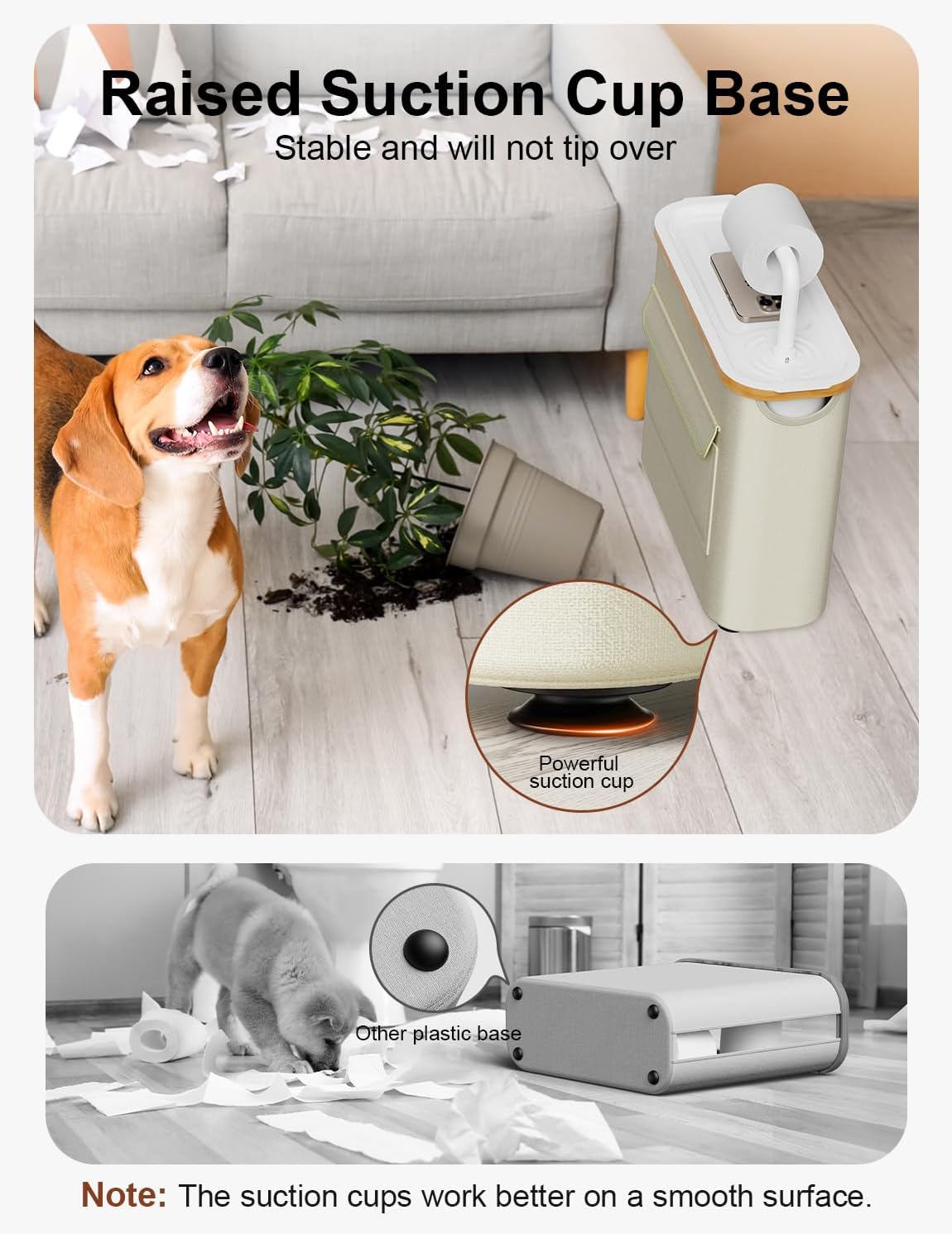 Toilet Paper Storage Basket Holder Holds 9-12 +1 Rolls Elegant Multi-Functional Bathroom Toilet Paper Holder Stand Storage Organizer Waterproof with Tray Hold Phone Wet Wipes Beige