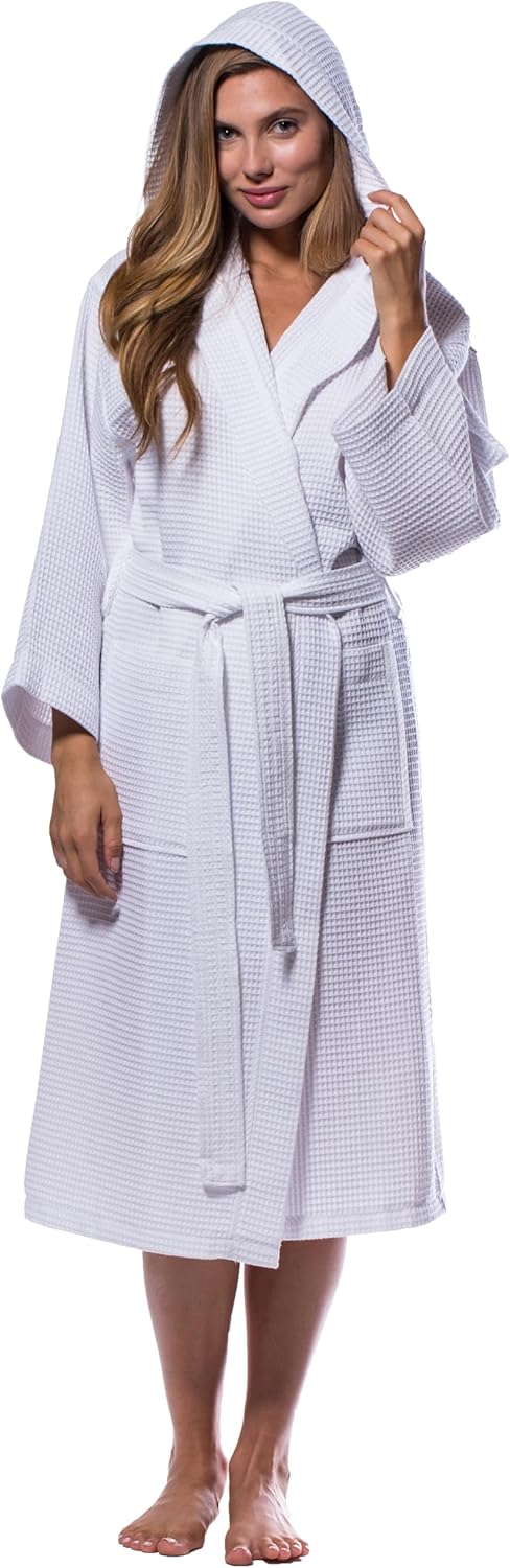 Turquaz Lightweight Full-Length Robes For Women Waffle Kimono Bathrobe - Soft, Fast-Drying, Long-Lasting Cotton Blend Unisex