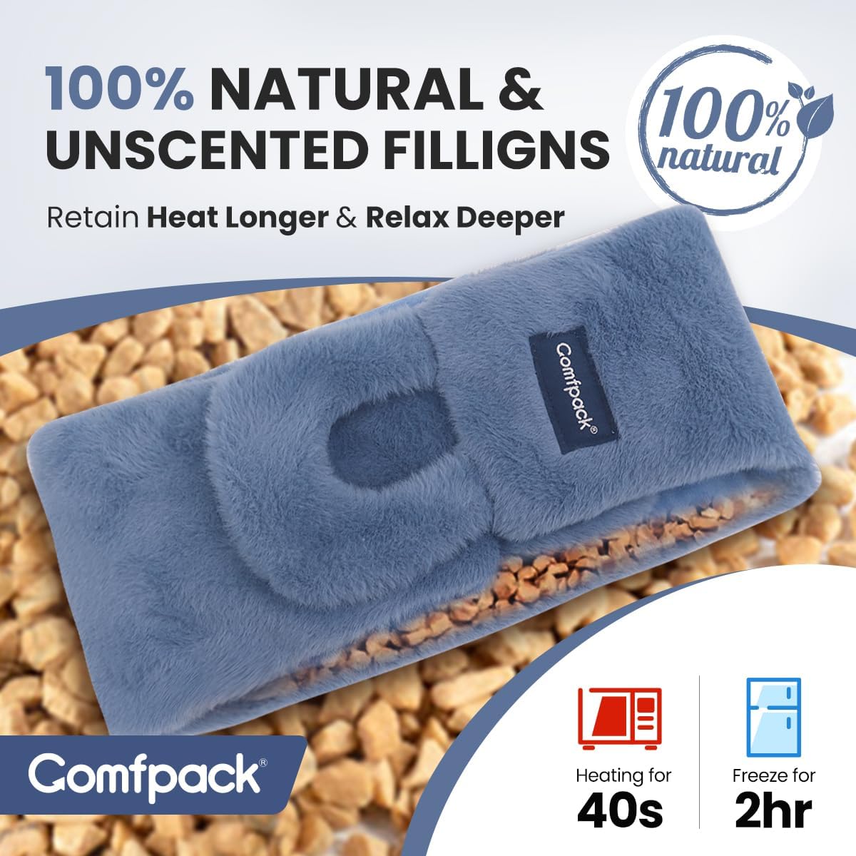 Long Wide Microwave Heating Pad for Neck Shoulders with Moist Heat, Removable & Washable Neck Warmer for Pain Relief, Weighted Microwavable Heated Wrap, Gift for Women, Men