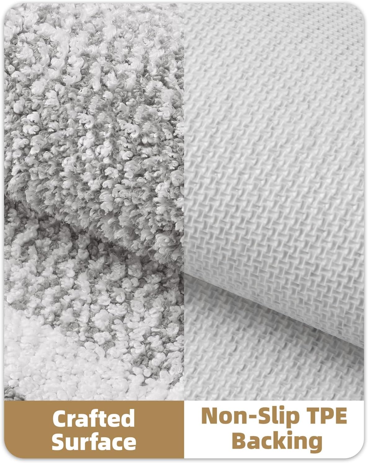 Color&Geometry Simple and Stylish Bathroom Runner Non Slip, 24"x43" Gray Bath Runner Rug, Absorbent, Soft, Washable, Microfiber Bath Mat Bathroom Carpet