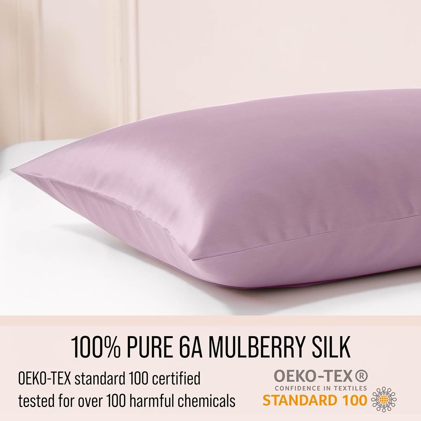 Bella Coterie Luxury Silk Pillowcase for Hair and Skin | 30 Momme | 100% Pure 6A Mulberry Silk | Super Soft | Perfectly Plush [King, Lilac]