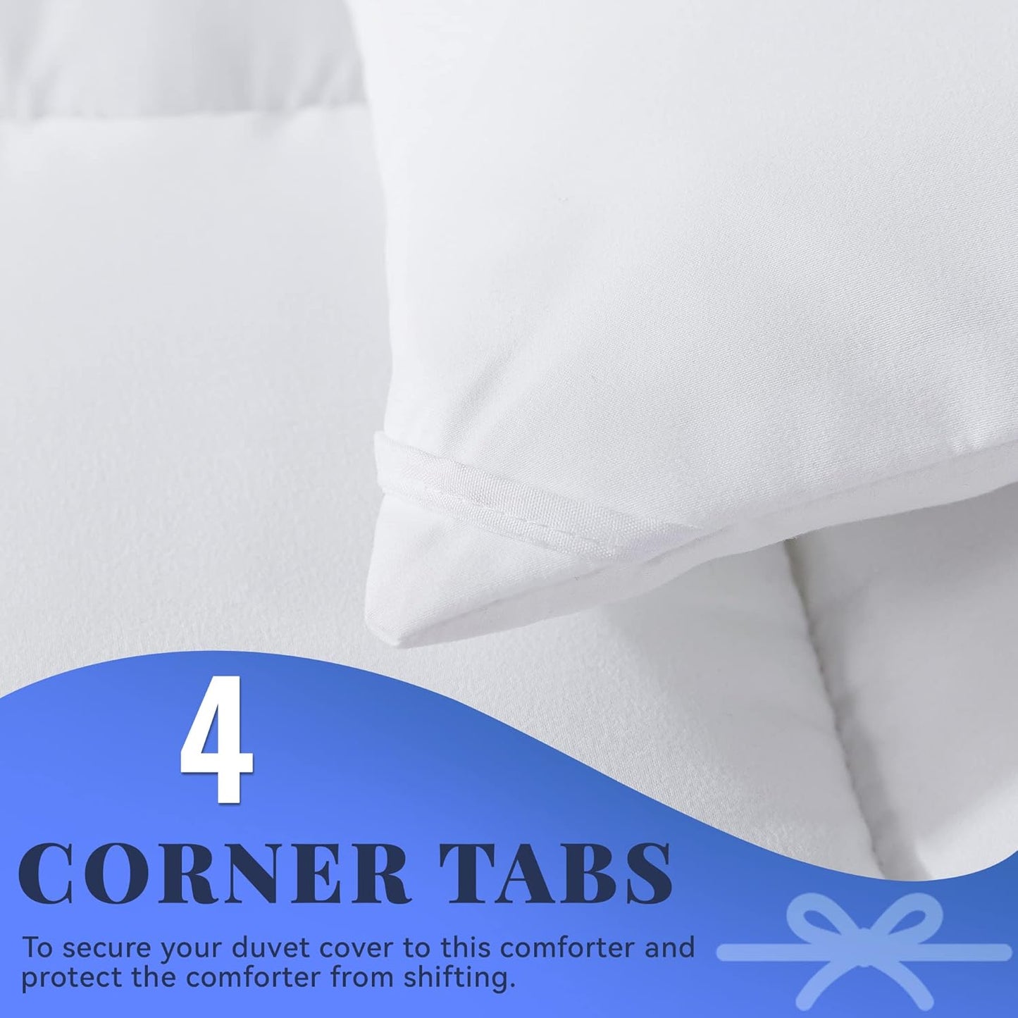 Cosybay Down Alternative Comforter (White, Queen) - All Season Soft Quilted Queen Size Bed Comforter - Duvet Insert with Corner Tabs - Winter Summer Warm Fluffy, 88x92inches