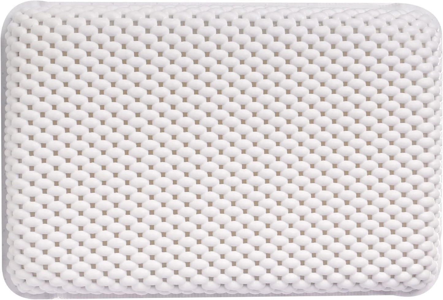 OSVINO Bath Pillow Thick Comfy Drainage for Jetted Tub Spa Cushion with 8 Suction Cups, White, 7.5"x11.5"x2"