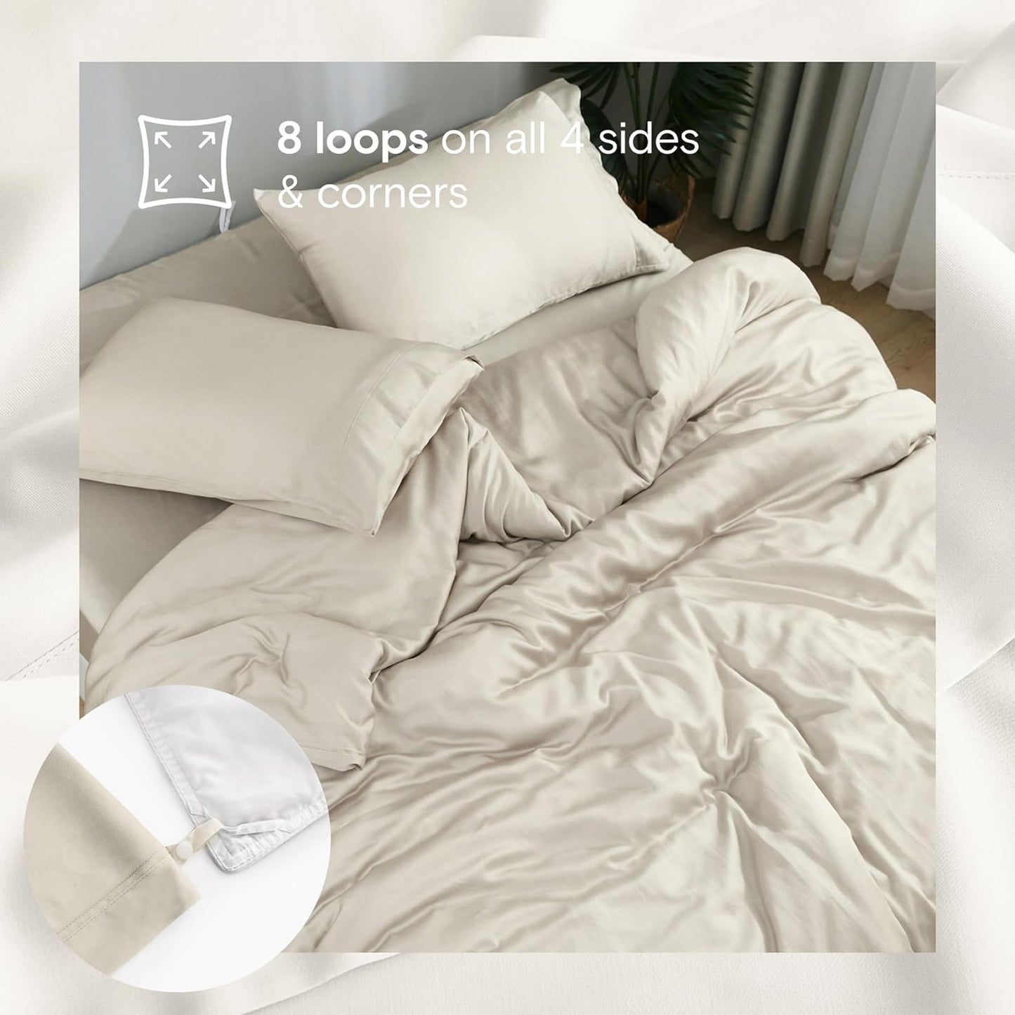 DOZ Duvet Cover Set, 100% Viscose derived from Bamboo, Organically Grown, Buttery Soft, Cooling Duvet Covers, High GSM, 1 Duvet Cover and 1 Pillowcase, 70"x90" (Sand, Twin/Twin XL)