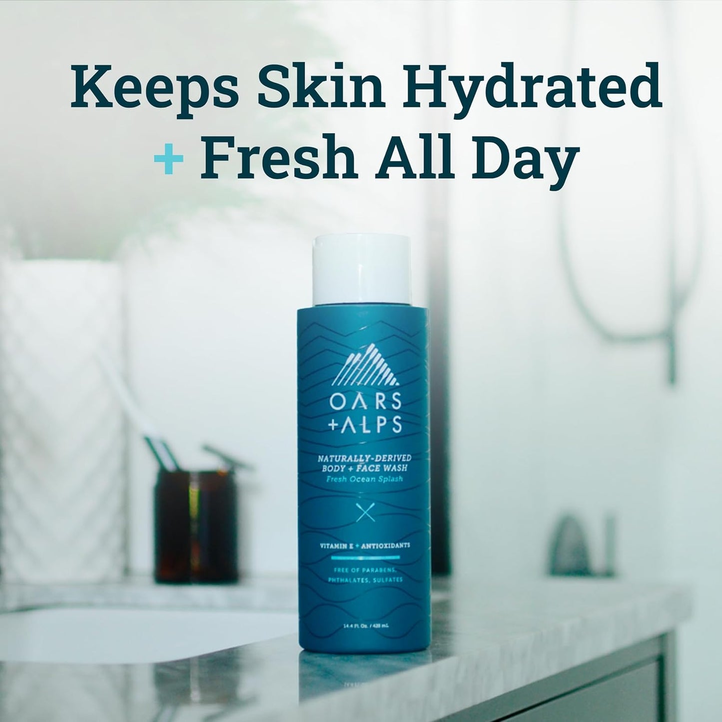 Oars + Alps Body Wash for Men, Mens Body Wash with Vitamin E and Antioxidants, Moisturizing, Hydrating, Paraben & Sulfate Free Cleanser, Variety Set, 3pk
