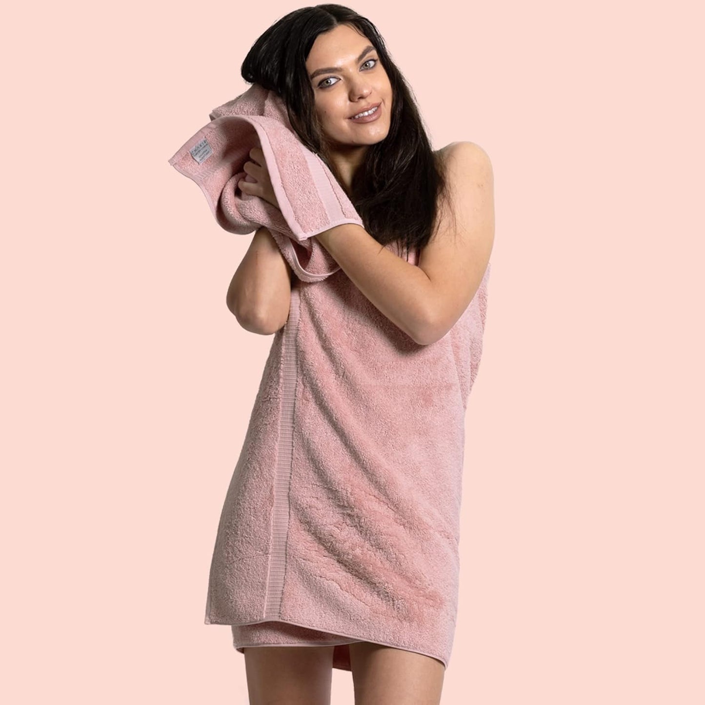 Chakir Turkish Linens 100% Cotton Premium Turkish Towels for Bathroom | 30'' x 60'' Large Bath Towels (4 Piece, Pink)