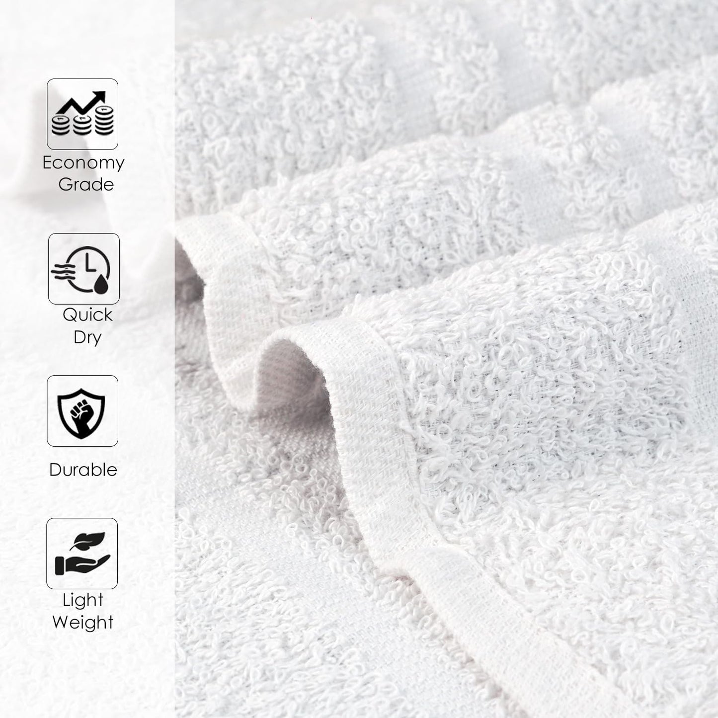100% Cotton Salon Towels Set of 50|400 GSM|Bulk Hand Towel|Cotton Salon Towel|Ideal for Spa Gym Bathroom Hotel|Absorbent||Not Bleach Proof|Quick Dry|Hand Towel 16 x 27 in|White