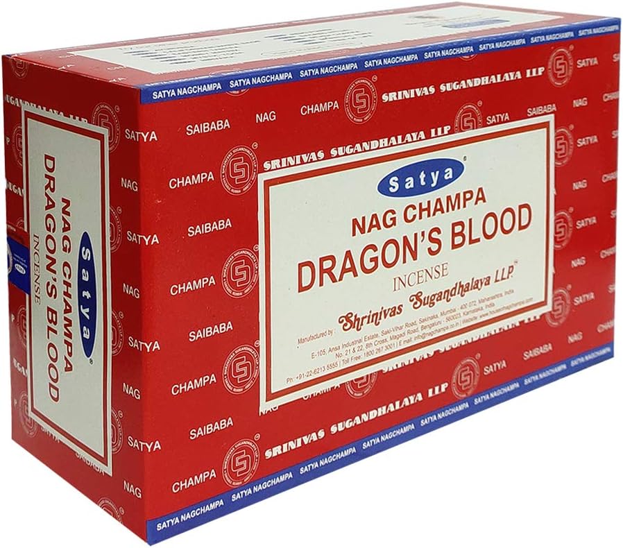 Dragon's Blood Incense Sticks and Incense Stick Holder Bundle Insence Insense Satya