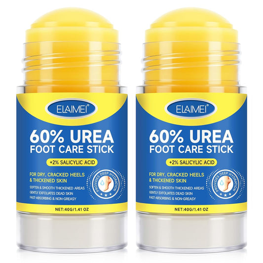 60% Urea Cream Stick with Salicylic Acid 2%, Urea Hydrating Foot Cream, Severe Cracked Heel Repair Restoring Balm, Foot Lotion Repairs and Hydrates Dry and Feet and Hand - 2 Packs