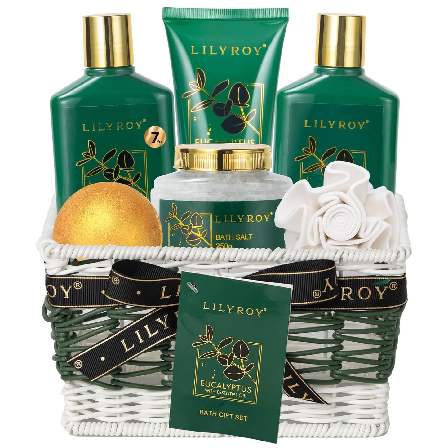 Christmas Gifts for Women - 7 Pcs Pampering Bath and Body Gift Basket Set for Women, Gift with Shower Gel | Valentine's, Birthday, Mothers Day Gifts for Mom, Perfect Gift Set for Mom All Occasion