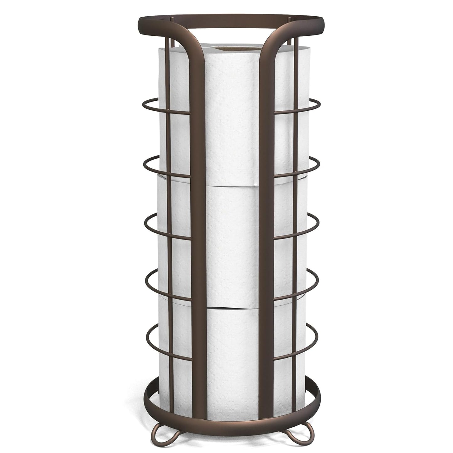 BROOKSTONE, Bronze Toilet Paper Holder, Freestanding Bathroom Tissue Organizer, Minimalistic Storage Solution, Modern & Stylish Design [Holds MEGA Rolls]