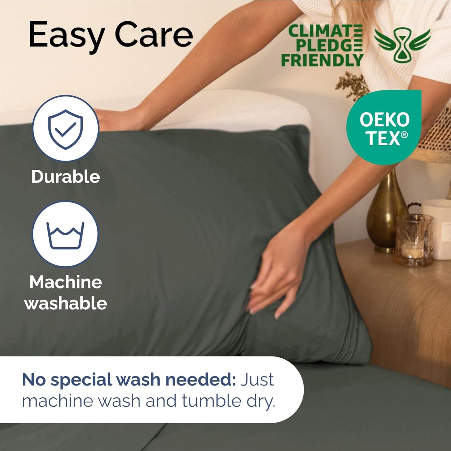 Twin XL Size 3 Piece Sheet Set - Extra Soft, Breathable & Cooling Sheets - Hotel Luxury Bed Sheets for Women & Men - Deep Pockets, Easy-Fit & Wrinkle-Free Sheets - Dark Slate Grey Oeko-Tex Bed Sheets