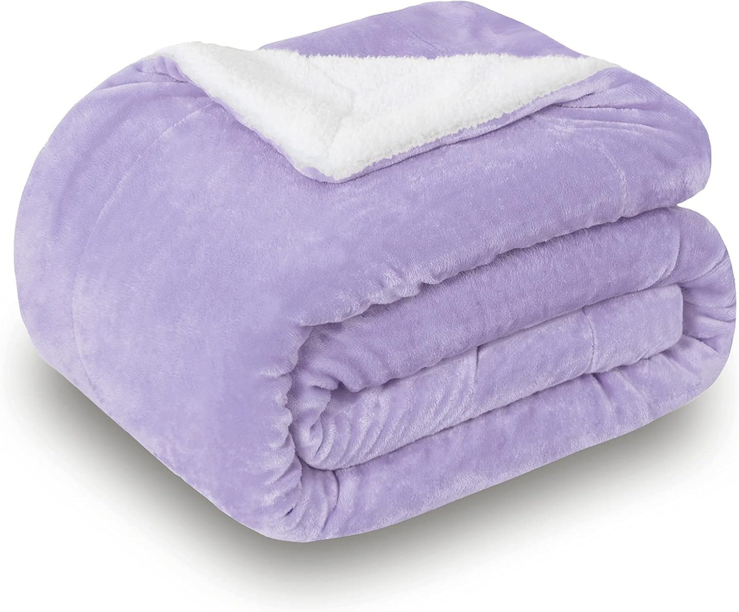 SOCHOW Sherpa Fleece Throw Blanket, Double-Sided Super Soft Luxurious Plush Blanket Twin Size 60 inchx80 inch Size, Lilac
