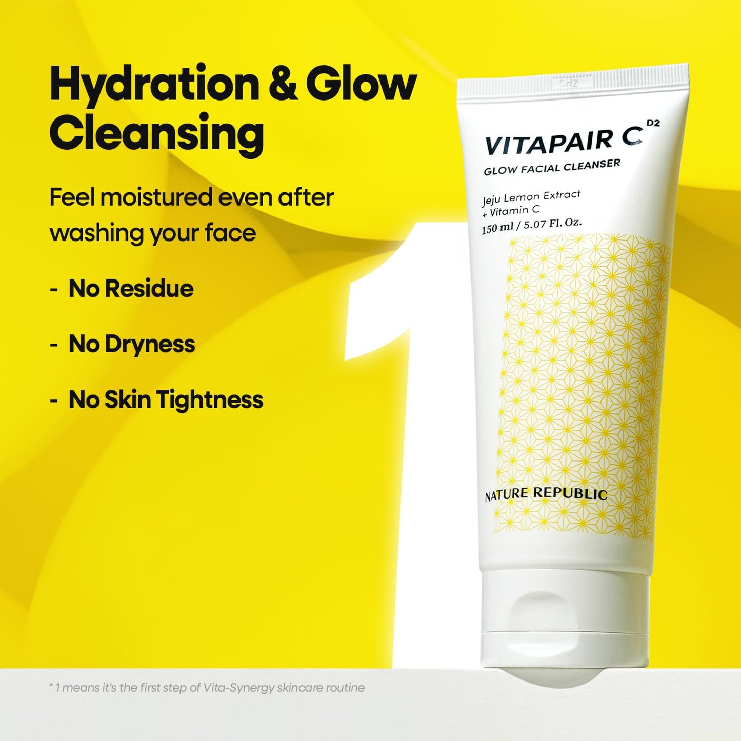 Nature Republic Vitapair C Glow Facial Cleanser 2 Pack- Vitamin Face Wash for Cleaner Skin, Hydrating Facewash for Women, Gentle Natural Cleanser, Daily Makeup Remover, Nighttime Foaming