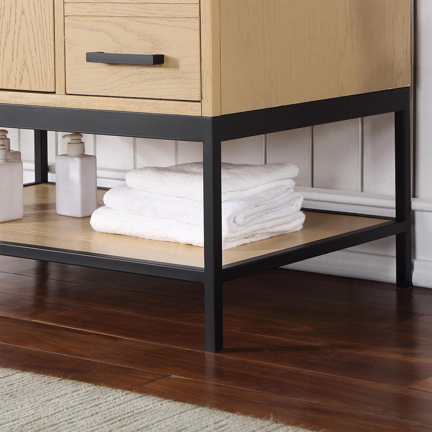 Wildy 36" Single Bathroom Vanity Set in Black Oak Without Mirror