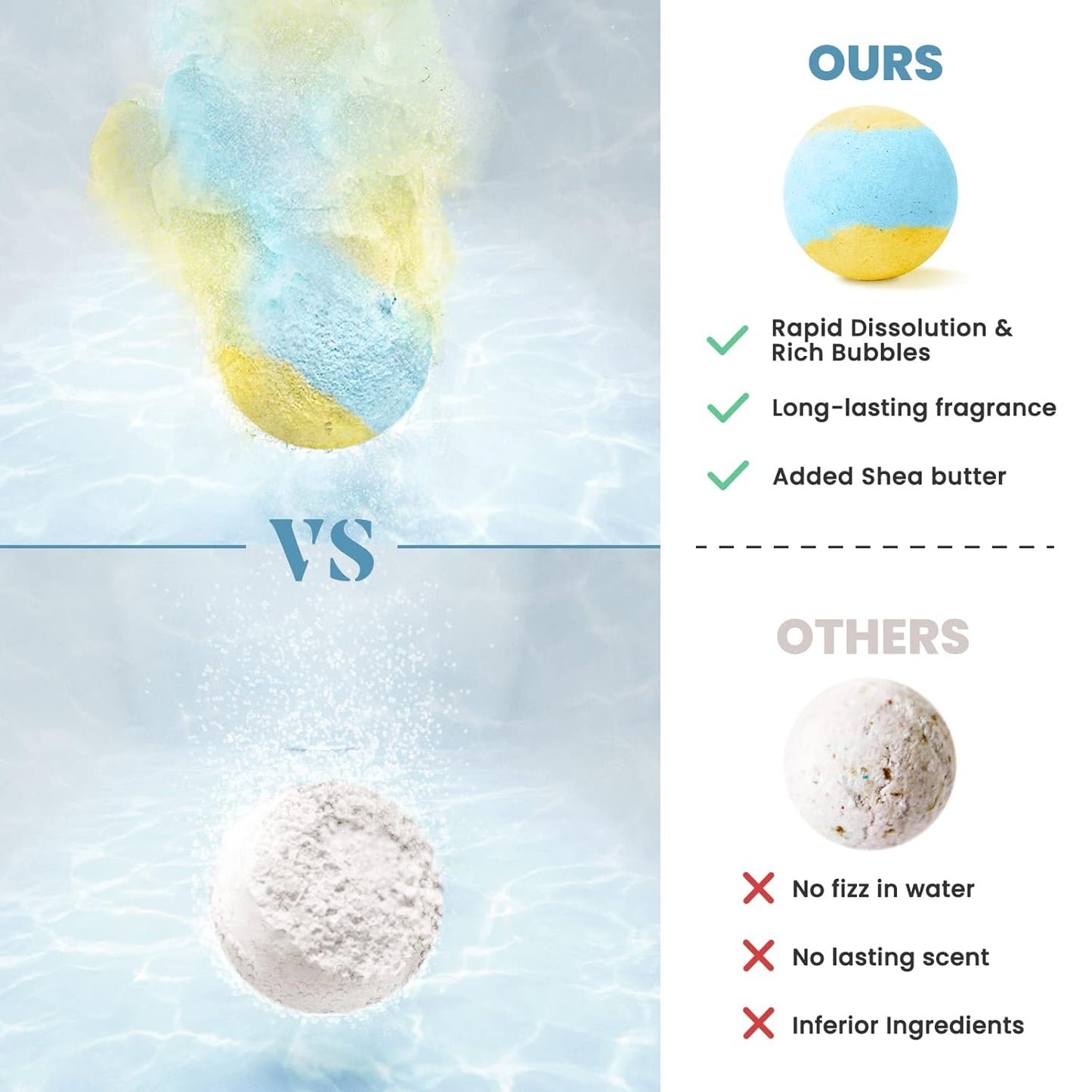 Bath Bombs Set, 40 pcs Natural Shea Butter & Safe Oil Bath Bomb for Skin Moisturizing, Handmade Bubble Bath & Fizzy, Ideal Presents for Women (2 Sets)