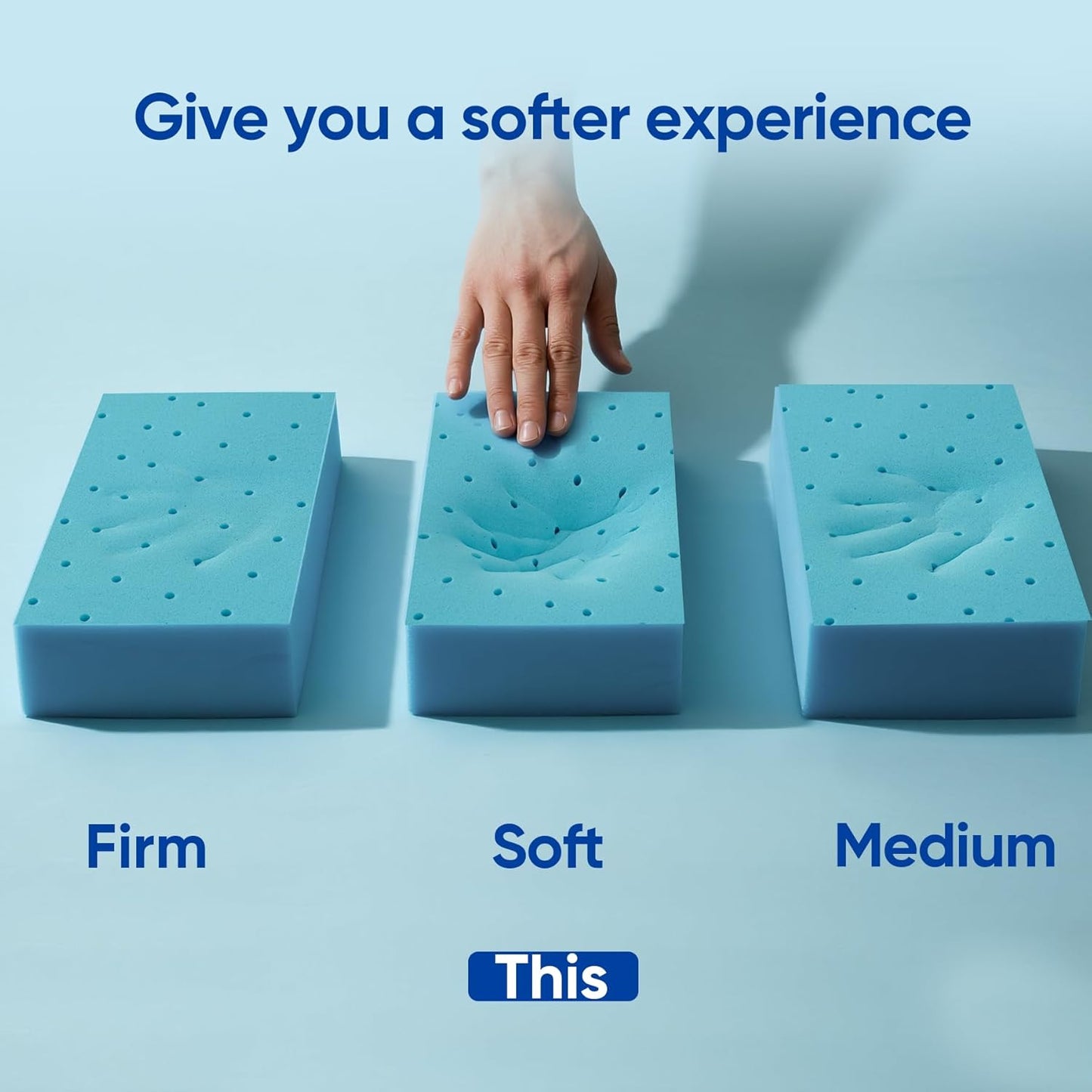 3 Inch King Size Gel Memory Foam Mattress Topper High Density Cooling Pad Pressure Relief Bed Topper with Removable & Washable Cover