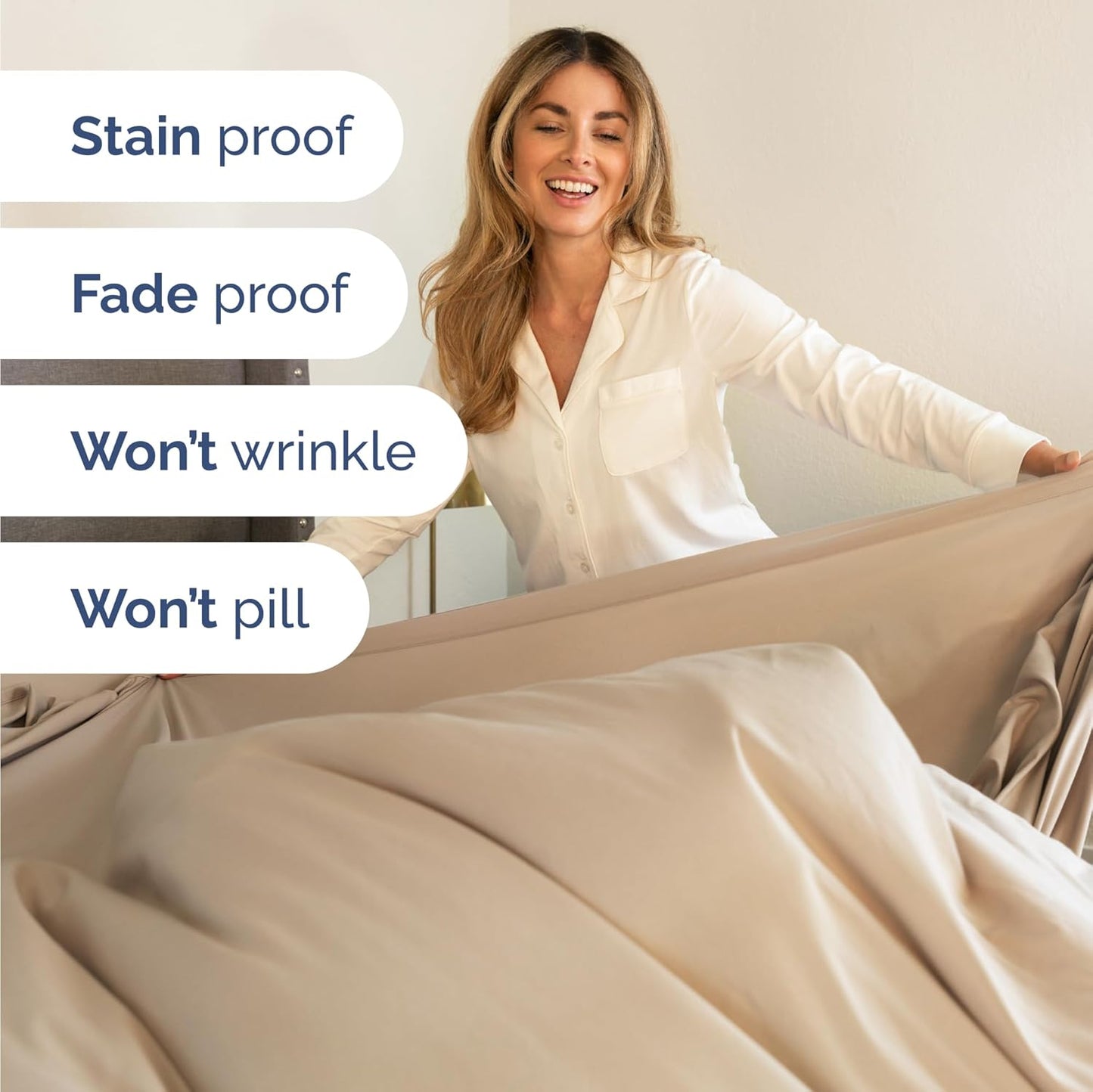 Twin Size 3 Piece Sheet Set - Comfy Breathable & Cooling Bed Sheets Set - Hotel Luxury Bedding for Women, Men, Kids, Teens, Boys & Girls - Deep Pockets, Ultra-Soft and Wrinkle Free - Oeko-Tex - Cream