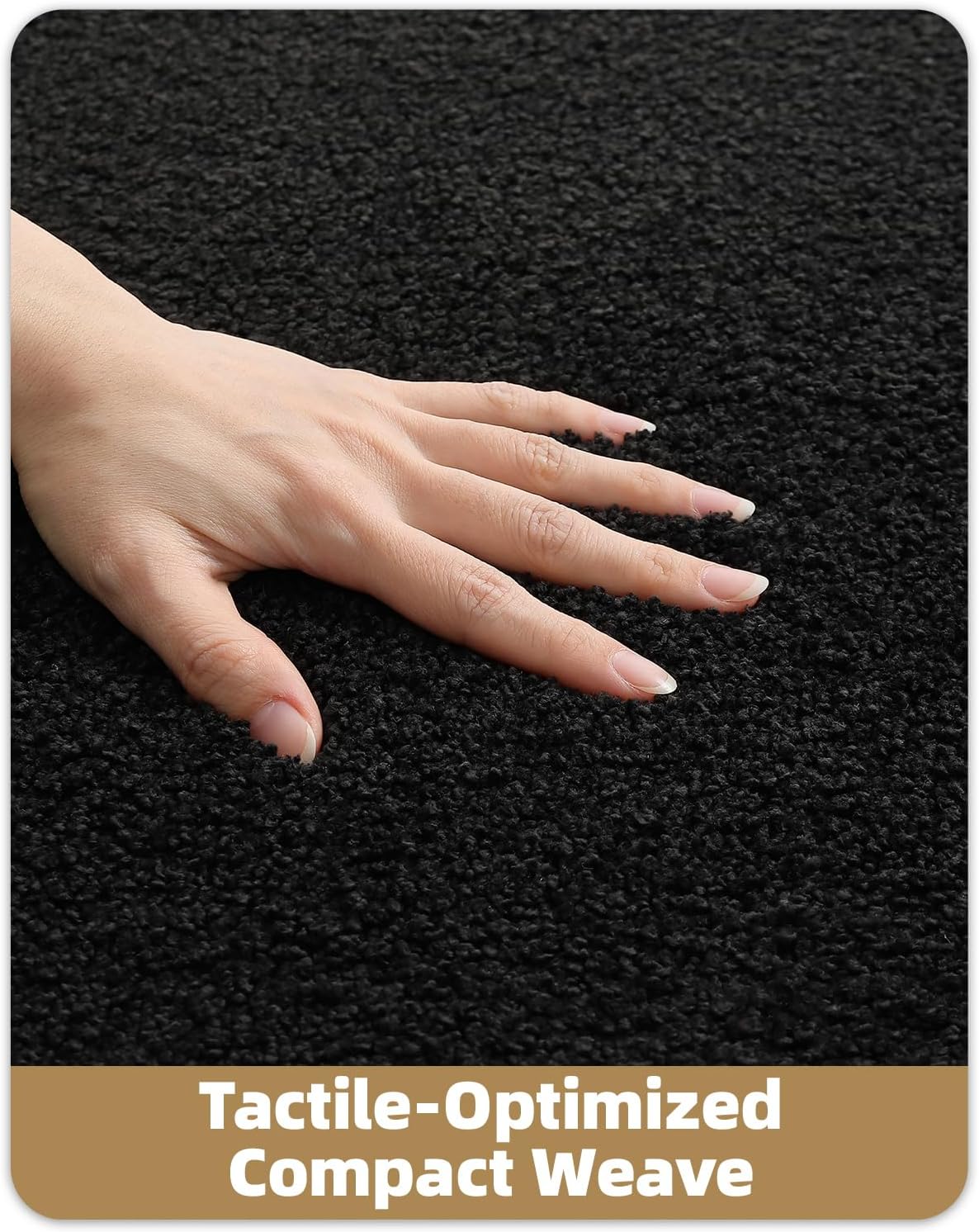Color&Geometry Small Bath Mats for Bathroom Non Slip, 16"x24" Black Bathroom Rugs, Absorbent, Soft, Washable, Microfiber Bath Rug Shower Mat