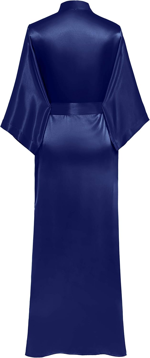 PRODESIGN Satin Kimono Robe Women Long Silky Kimono Bathrobe Sleepwear Wedding Bridesmaid Robe