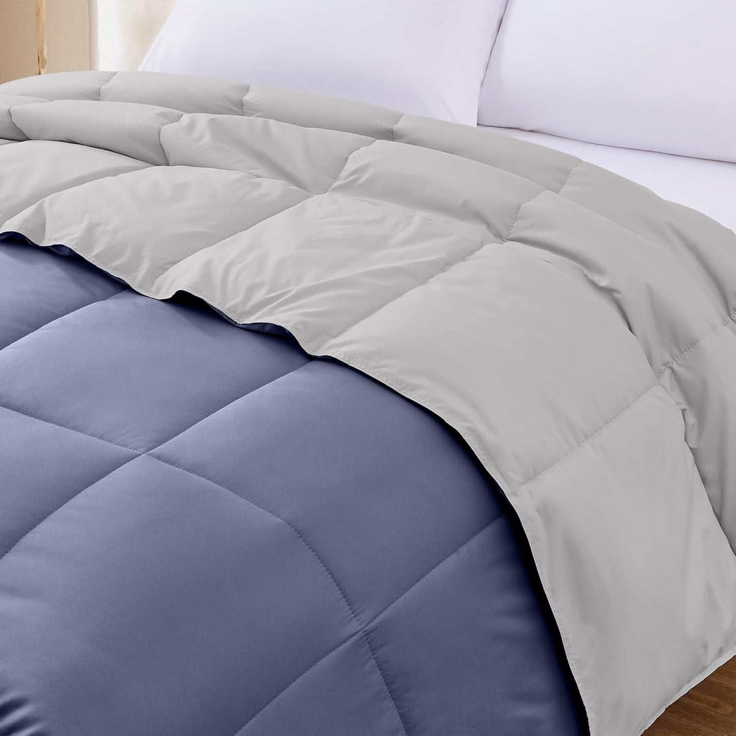 Modern Threads Down Alternative Reversible Comforter Deep Blue/Silver Twin