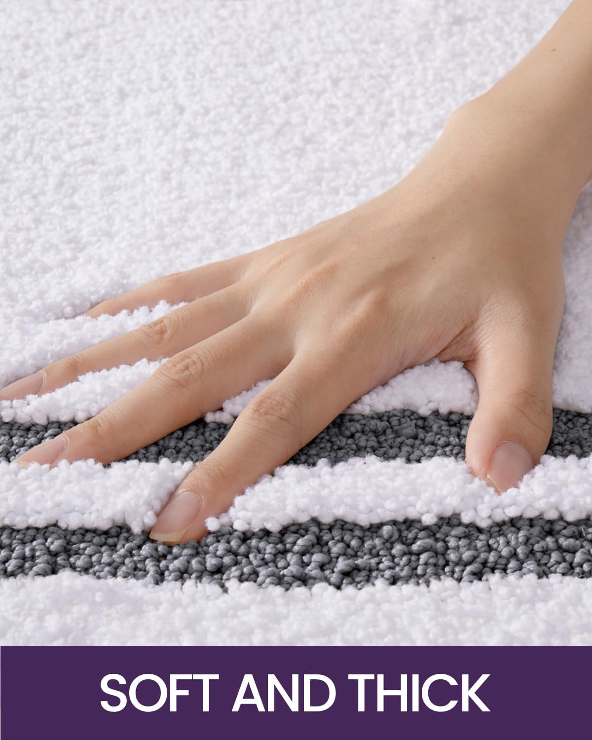 DEXI Oval Bath Mats for Bathroom, 24x43 Absorbent Bath Mat, Washable Microfiber Bathroom Rug with Non Slip Backing for Shower Floor, Dark Grey