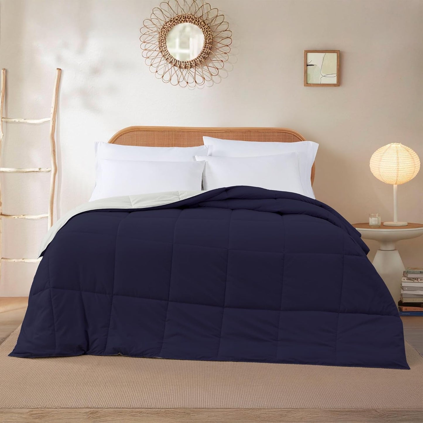 Modern Threads Down Alternative Reversible Comforter Navy/Silver Twin
