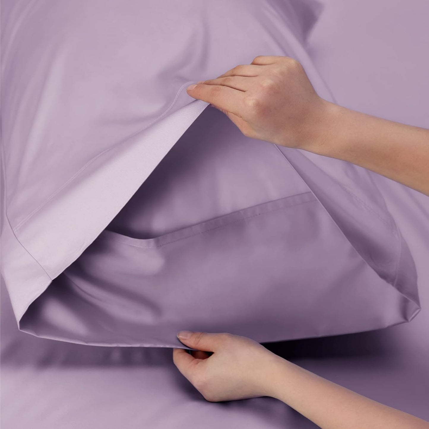 Bedsure Full Size Bed Sheets, Cooling Sheets, Rayon Derived from Bamboo, Breathable & Soft, Deep Pocket Up to 16 Inches, Hotel Luxury Silky Bedding for Hot Sleepers, Lilac