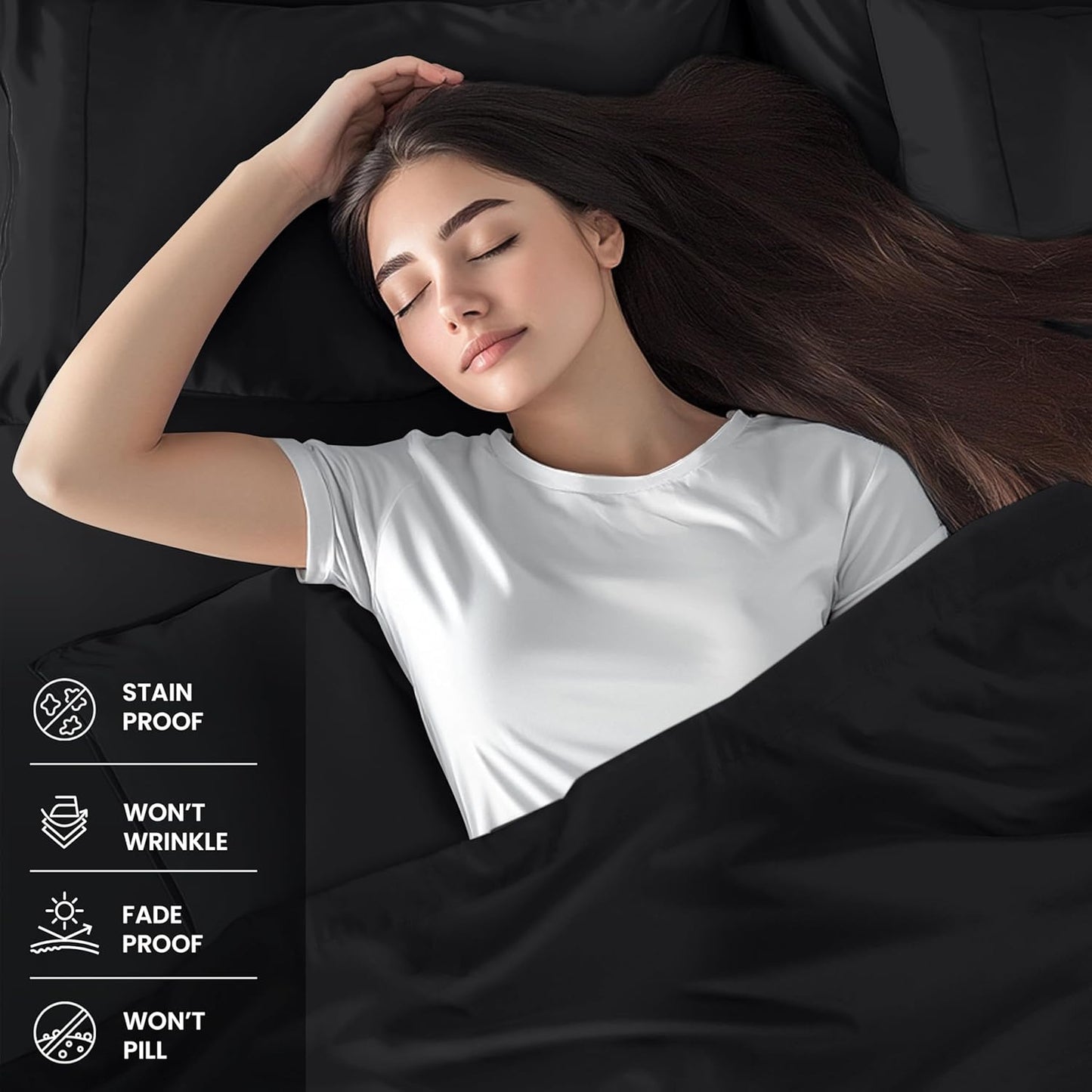 Utopia Bedding Twin XL Sheets - 3 Piece Bedding - Brushed Microfiber - Shrinkage and Fade Resistant - Easy Care (Twin Extra Long Black)