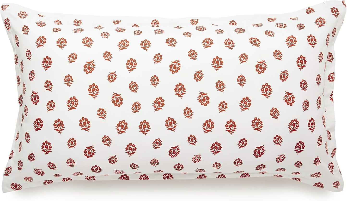 Amazon Basics Lightweight Microfiber Comforter Sets, 3-Pieces, Off White, Floral, King