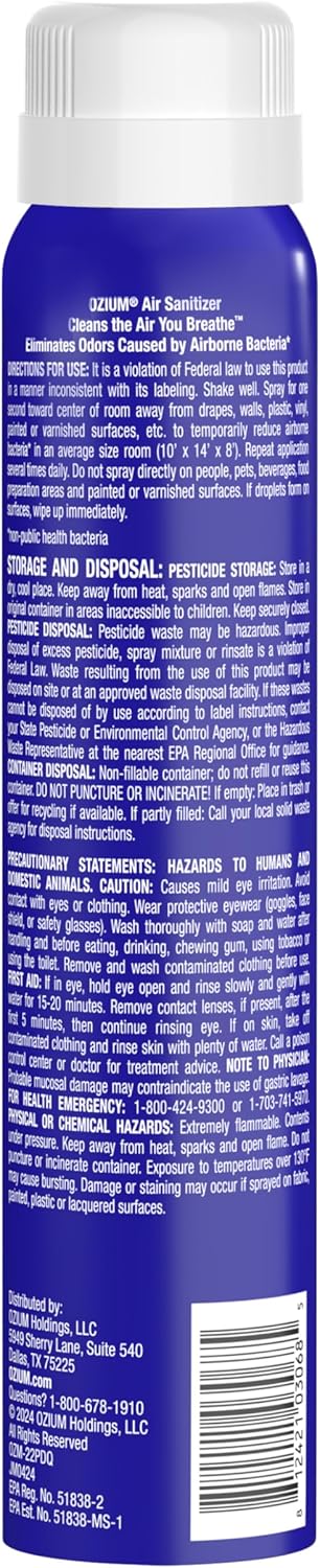 Ozium 3.5 Oz. Air Sanitizer & Odor Eliminator for Homes, Cars, Offices and More, New Car Scent, 4 Pack (OZM-22-4)