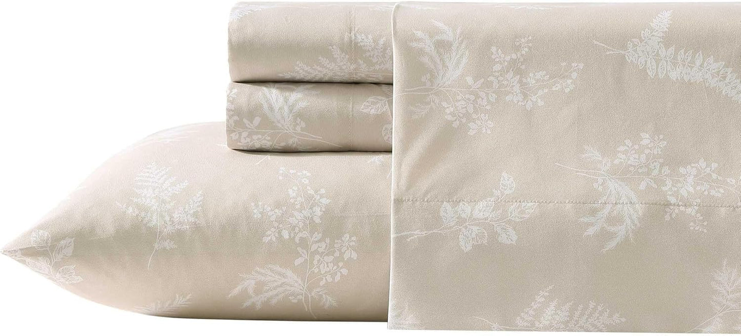 Wrangler - Queen Bed Sheets, Ultra-Soft & Lightweight Bedding with Matching Pillowcases, Lightweight Bed Set for All Season Comfort, Oeko-Tex Certified (Foliage Beige)
