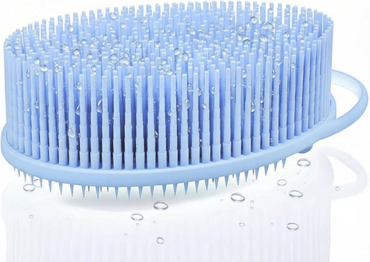 Exfoliating Body Scrubber Silicone - Textured Back Scrubber Shower Brush - Avilana Bath Loofah Alternative Dual Sided - Gentle Smoothing Body Wash Tool Rough Skin - Gift Women Men