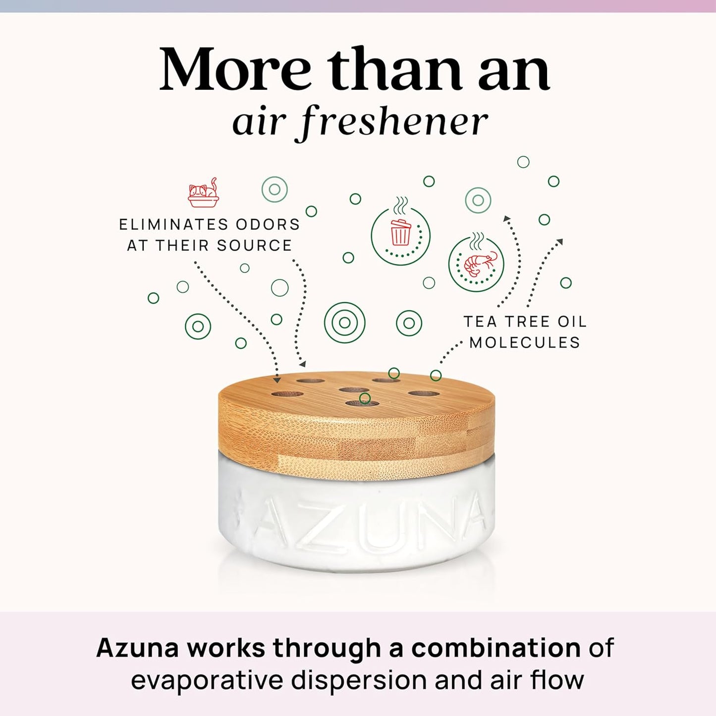 Azuna All-Natural Odor Remover Gel Refill Pouch | Air Purifier with Tea Tree Oil | Plant-Based & Long Lasting | For Pet Odors, Smoke & Strong Odors | Lavender Aromatherapy, 24 oz.