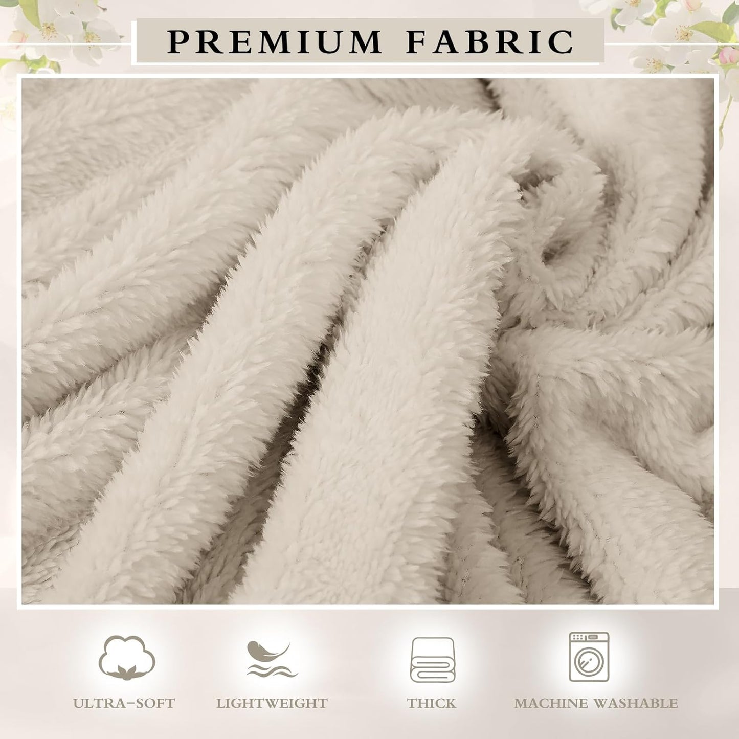 Tinideya 6 Pack Sherpa Fleece Throw Blankets Bulk 50"x 60" Soft Plush Wedding Throw Blankets for Couch Sofa Spa Sleepover Party Favor Supplies Travel Guest Room Home Decor (Beige)