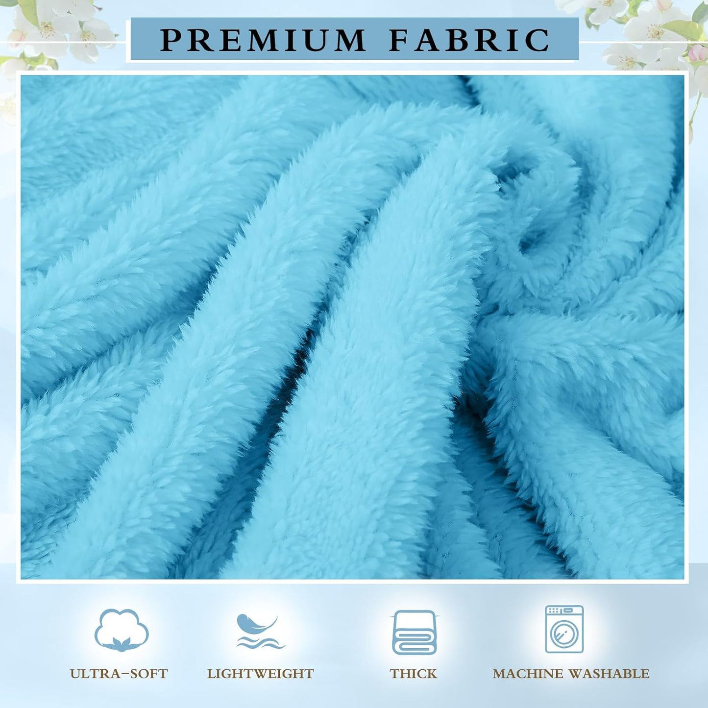 Tinideya 6 Pack Sherpa Fleece Throw Blankets Bulk 50"x 60" Soft Plush Wedding Throw Blankets for Couch Sofa Spa Sleepover Party Favor Supplies Travel Guest Room Home Decor (Blue)
