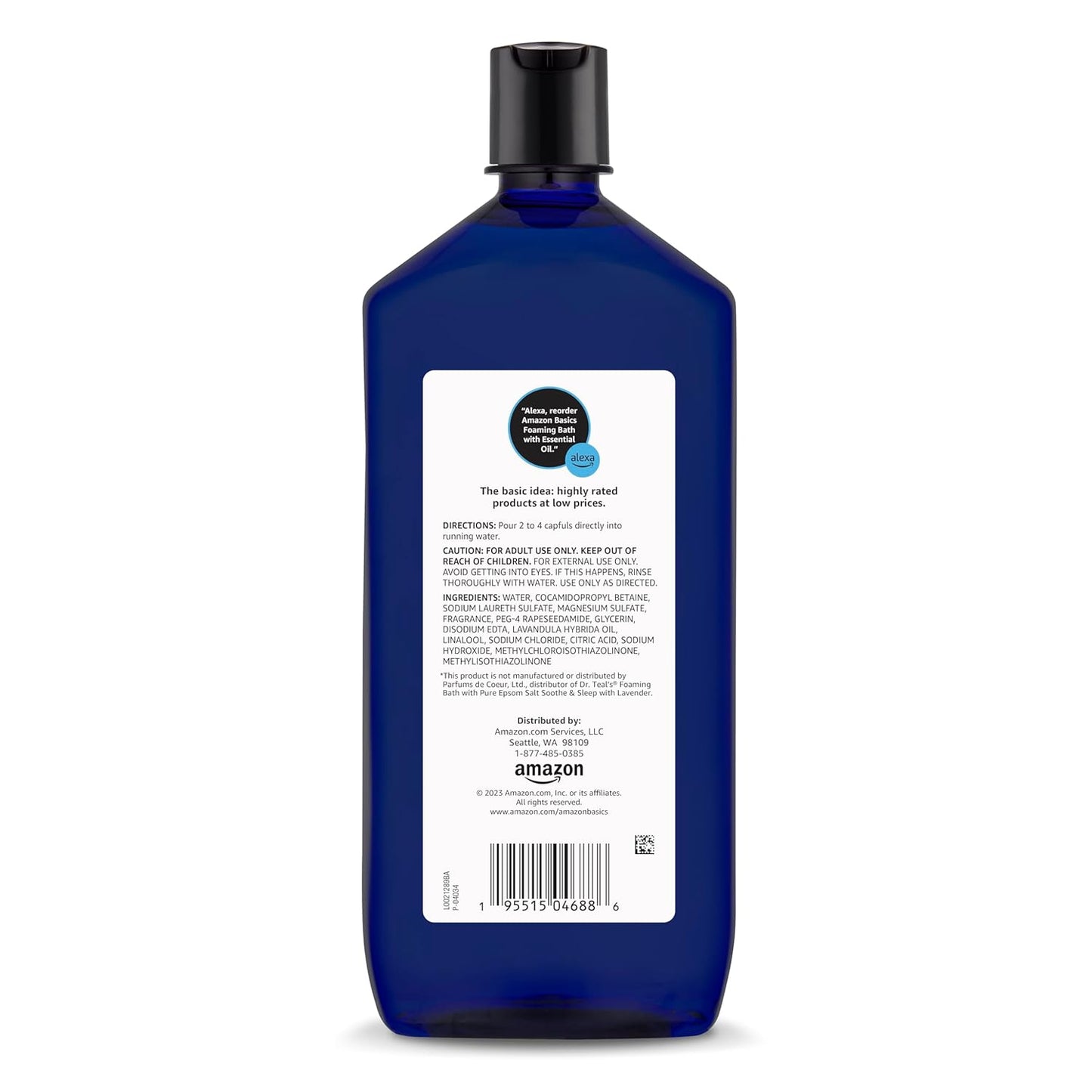 Amazon Basics Lavender Scented Foaming Bath with Essential Oil, 34 Fluid Ounce