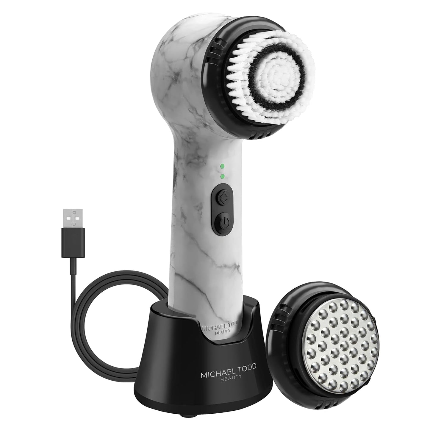 Michael Todd Beauty Soniclear Allure 2024 Best of Beauty Winner Facial Cleansing + Exfoliation Brush System with 4 speeds, Serum Infusion Head + Travel Case