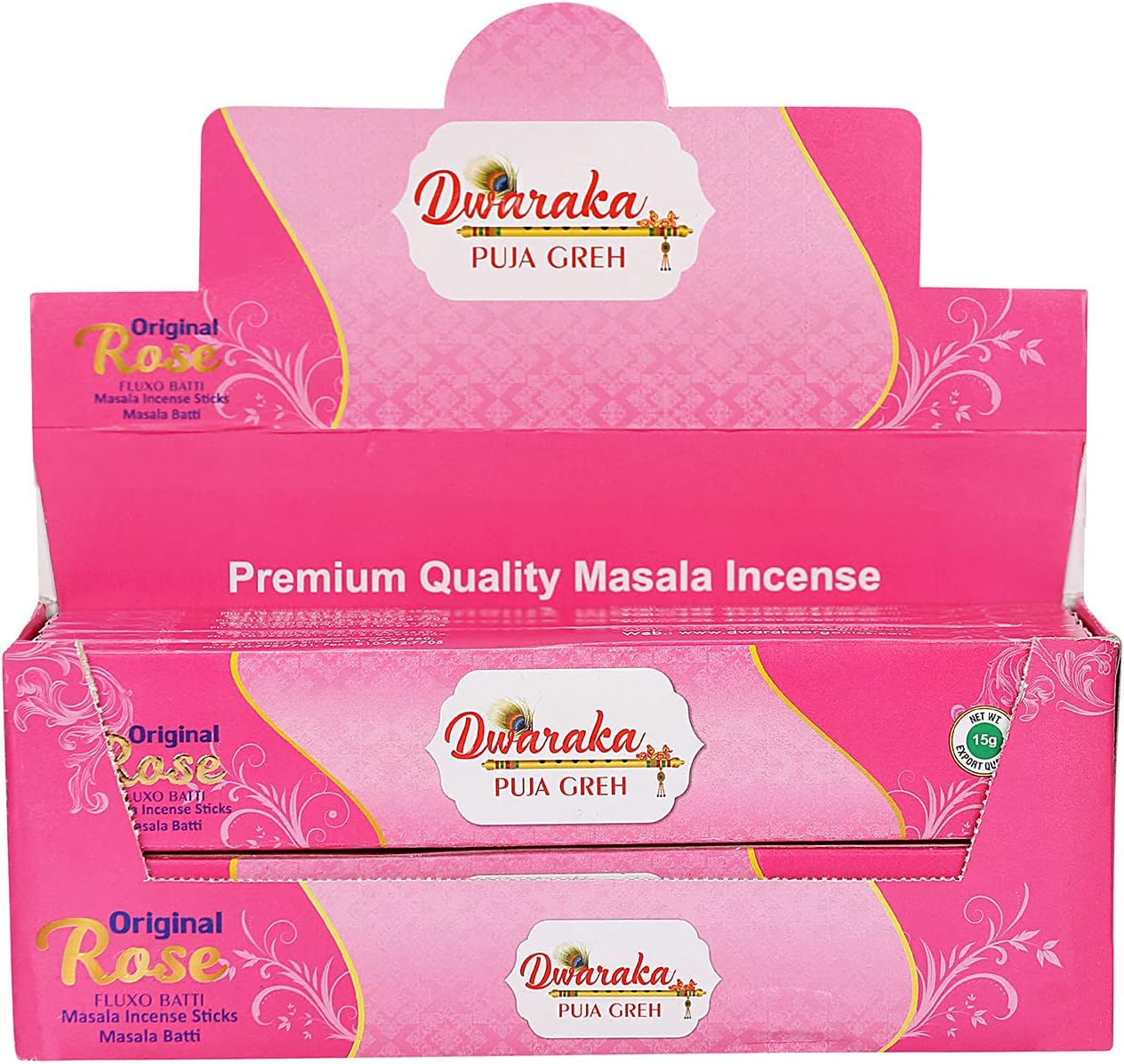 Dwaraka - Incense Sticks - Rose, 100 Sticks, All Natural, Chemical Free