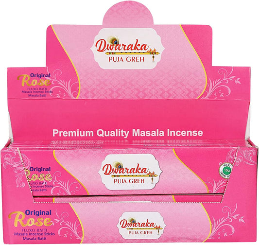 Dwaraka - Incense Sticks - Rose, 100 Sticks, All Natural, Chemical Free