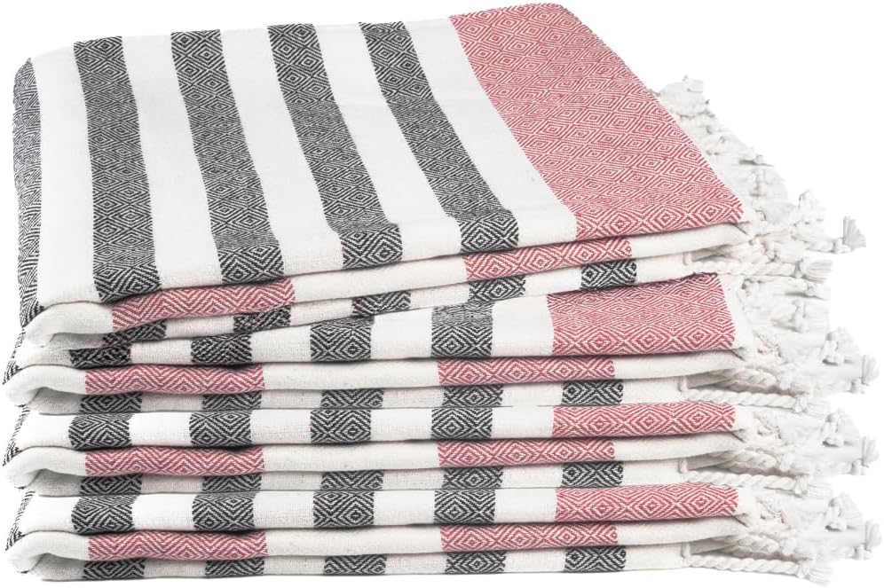 Cotton Turkish Beach Towel with Towels Oversized 36"x72" Pool Absorbent Extra Large Quick Dry Sand Travel Towel (Brick Noir, 4 Pack)