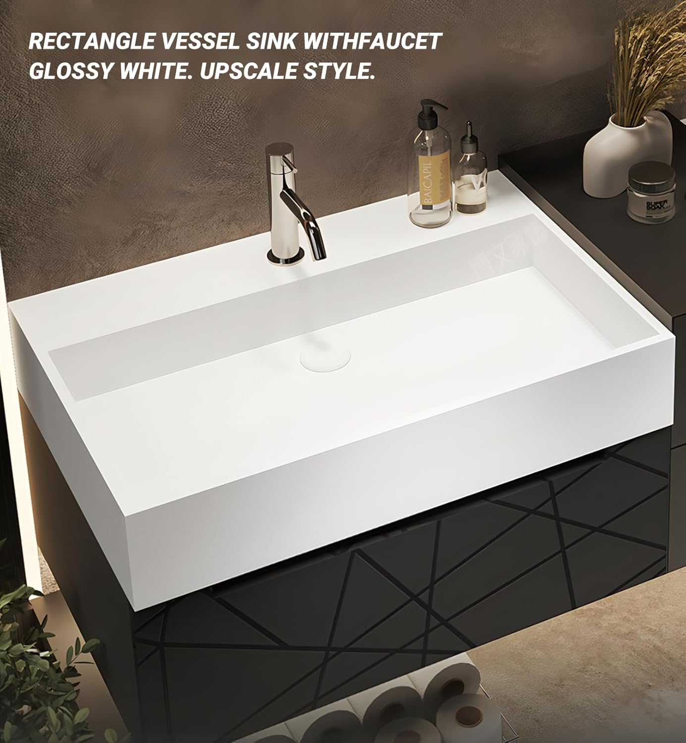 Double Bathroom Vanity with Sink, Floating Modern Bathroom Vanity Set Includes LED Smart Defogging Mirror and Open Storage Wall Cabinet, Solid Wood Bathroom Cabinet with Large Drawer (Apricot, 56")
