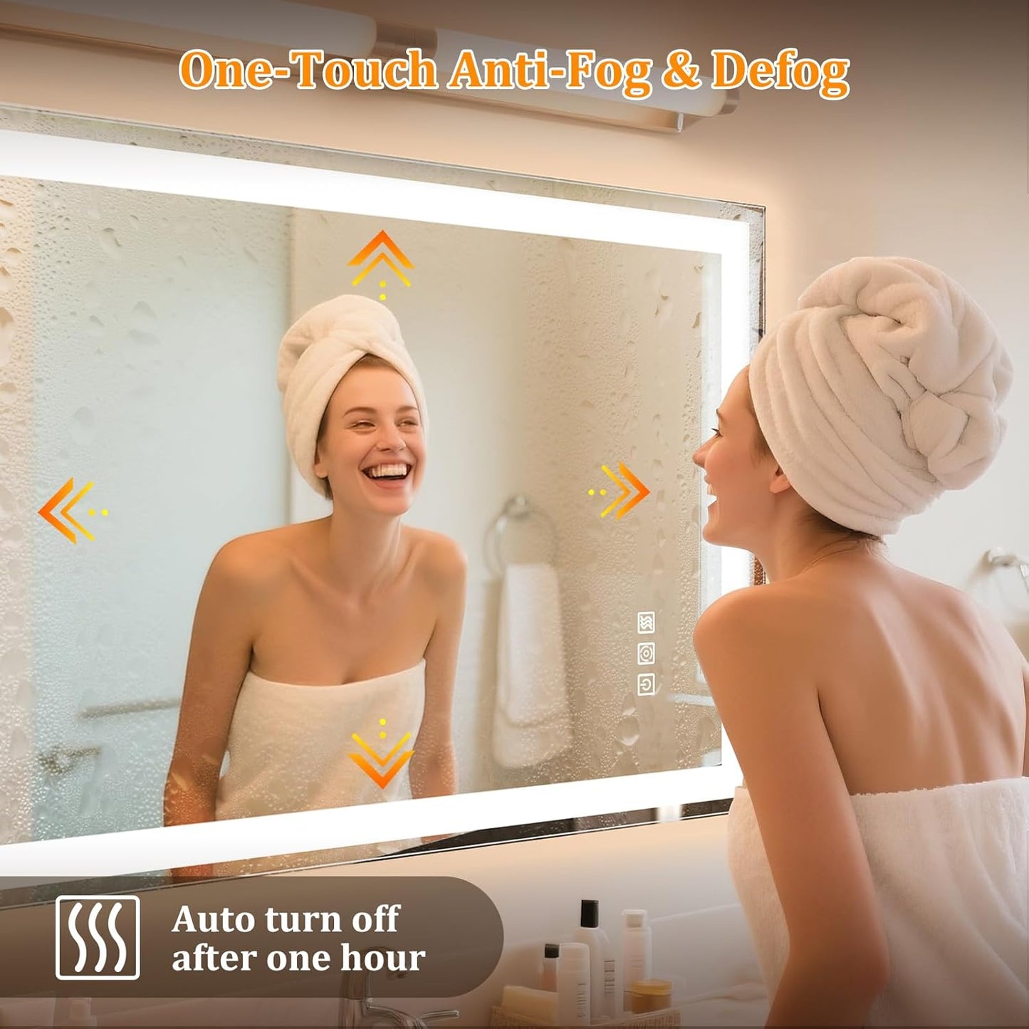 24"x32" LED Bathroom Mirror with Lights, Front & Backlit, 3 Colors Dimmable Lighted Bathroom Vanity Mirror, Anti-Fog, Memory Function, Shatter-Proof Tempered Glass