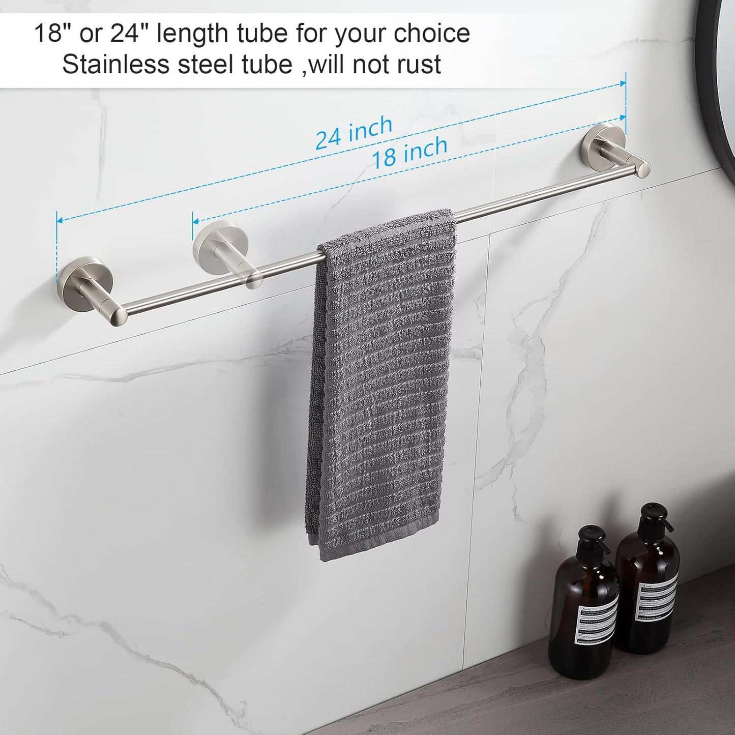 BGL Bathroom Hardware Set Brushed Nickel Bathroom Accessory Set Towel Bar 8 Pieces