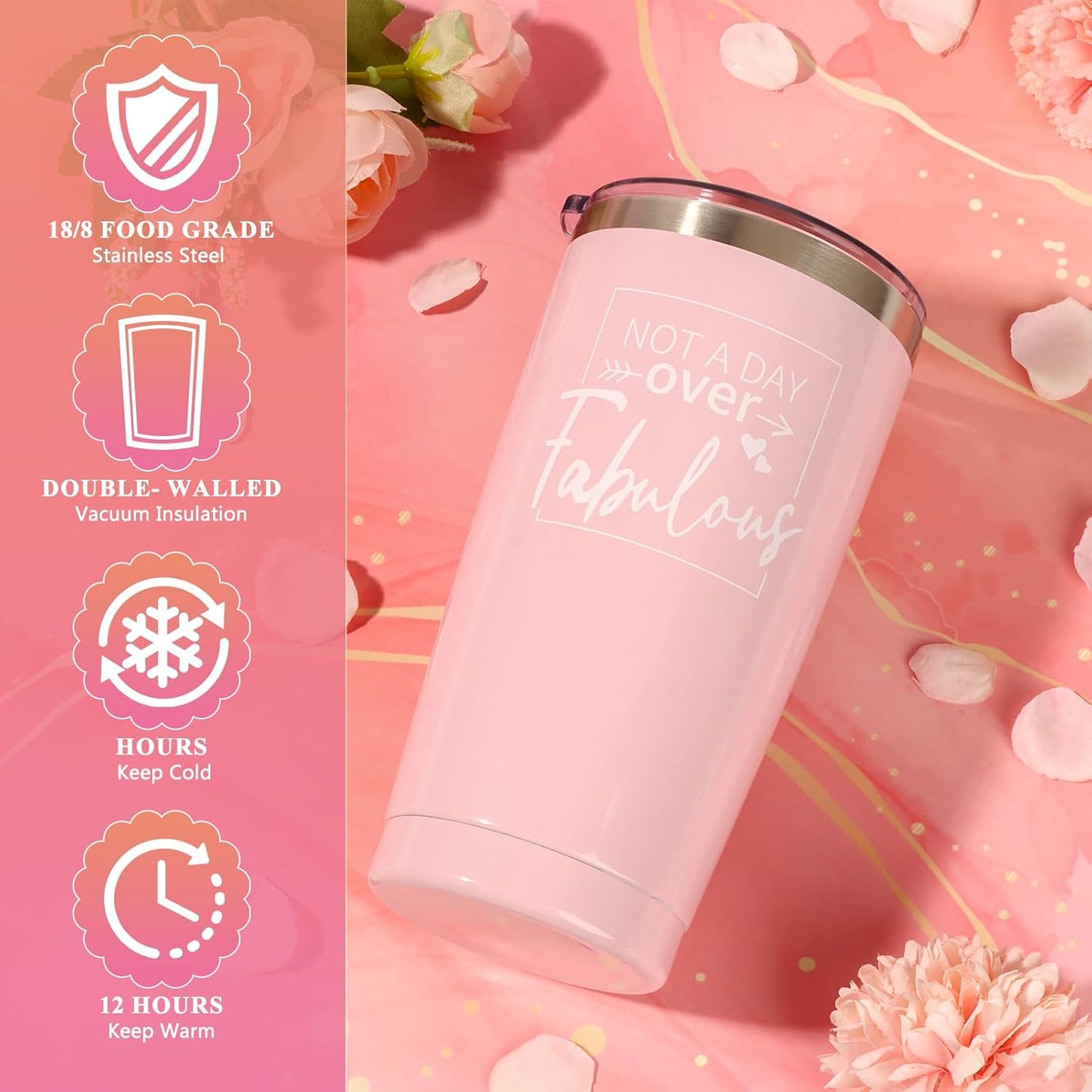 Birthday Gifts for Women Friendship, Pink Relaxing Spa Gifts Basket Set for Women, Self Care Gifts Unique Happy Birthday Gift Idea for Mom Her Best Friends Sister Wife Coworker Teacher (Pink)