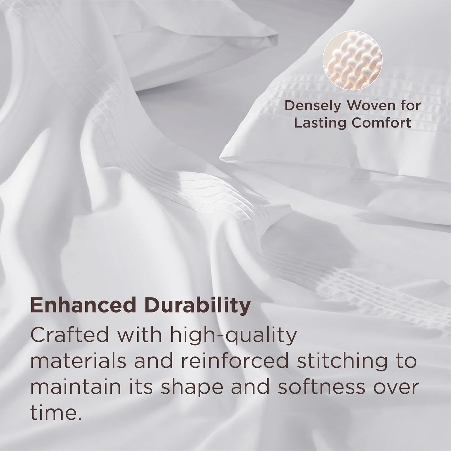 Bedsure Deep Pocket King Sheet Set - Fits Mattresses Up to 21 Inches Thick - 4 Piece GentleSoft Bed Sheets, Moisture Wicking, Soft & Cooling Bedsheet & Pillowcases, Easy & Secure Fit, White