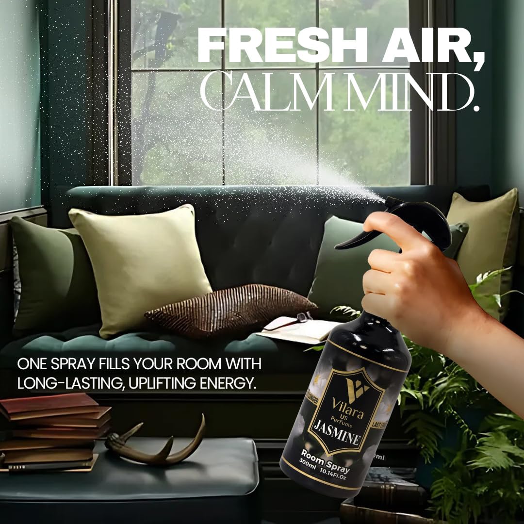 Room Spray Freshener - Long-Lasting Luxury Scents - Room and Linen Spray for Bedding, Sheets, Fabric, Furniture for Aromatherapy - 10.14 fl oz (Jasmine)