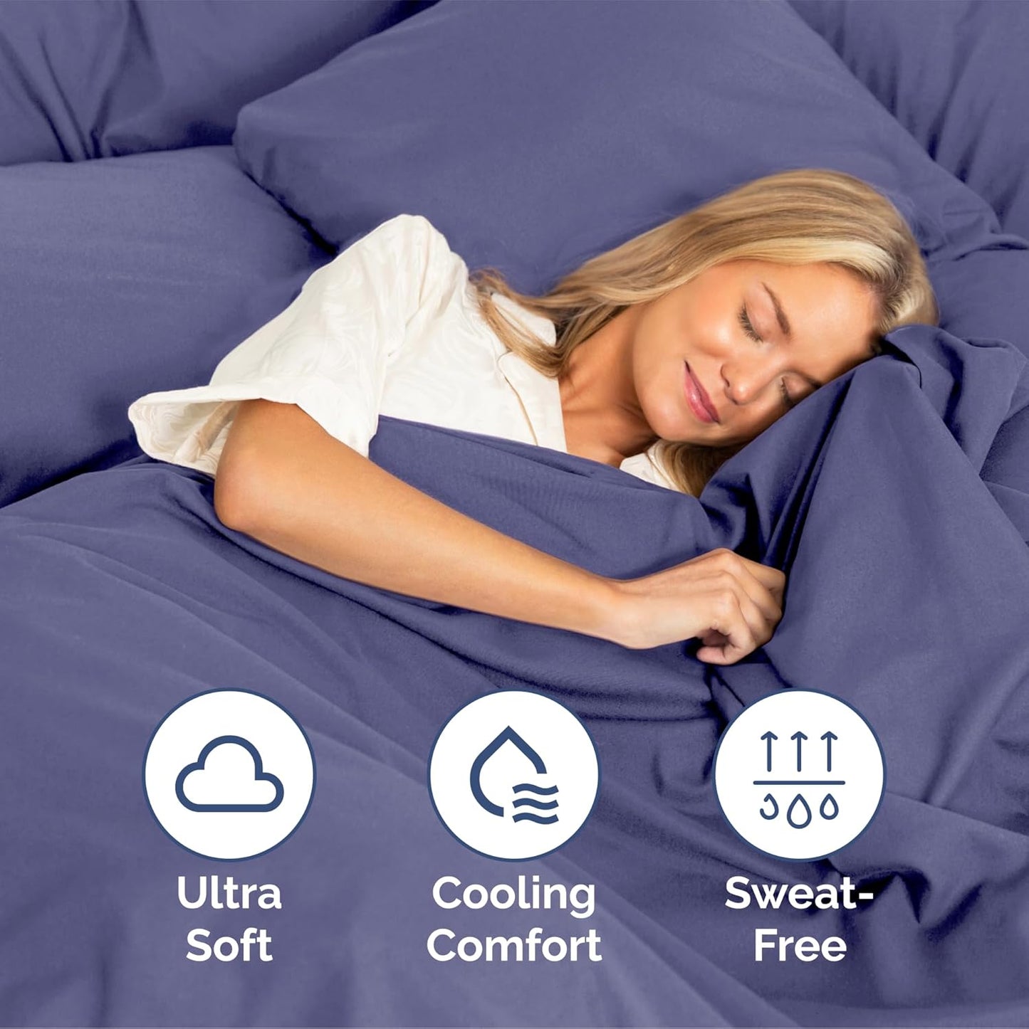 Queen Size 4 Piece Sheet Set - Extra Soft, Breathable And Cooling Sheets - Hotel Luxury Bed Sheets for Women & Men - Deep Pockets, Easy-Fit & Wrinkle-Free Sheets - Twilight Purple Oeko-Tex Bed Sheets