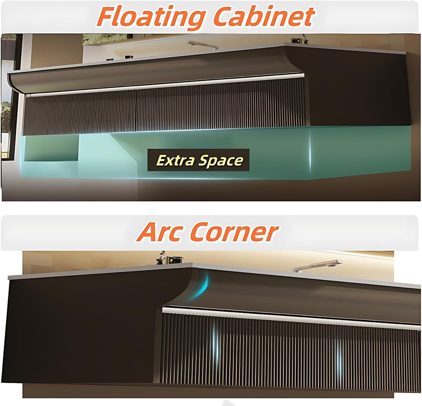 Solid Wood Bathroom Vanity Set - Wall Mounted Bathroom Cabinet with Light, Mirror with Light & Defog, Exquisite Accessories (Mirror Style, 64'')