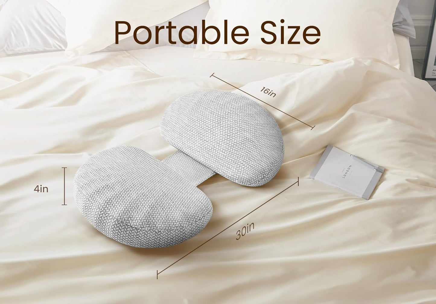 Pregnancy Pillow for Sleeping Memory Foam Pillow for Side Sleeper, Maternity Pillow Support for Back, Belly, HIPS for Pregnant Women, Portable and Adjustable Travel Wedge Pillows Grey